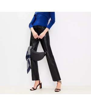 Belted Riviera Slim Pants in Faux Leather