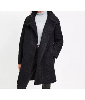 Curly Funnel Neck Coat