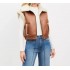 Crackle Faux Leather Shearling Pocket Vest