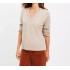 Rib Trim Wide Sleeve V-Neck Sweater