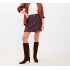 Tweed Button Trim Mini Wrap Skirt