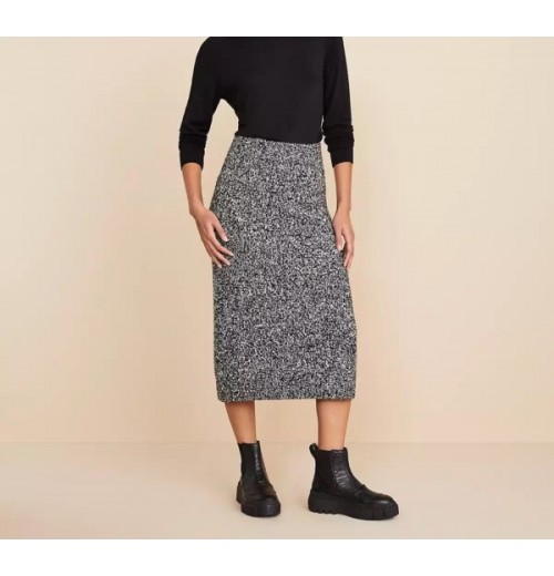 Lou & Grey Marled Flare Midi Skirt