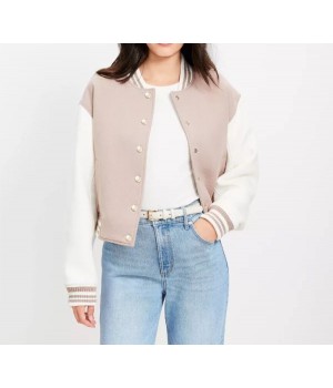 Colorblock Twill Bomber Jacket